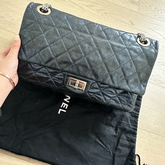 Chanel Reissue 2.55 Double Flap 277 Metallic Blue Calf Skin - Picture 6 of 6